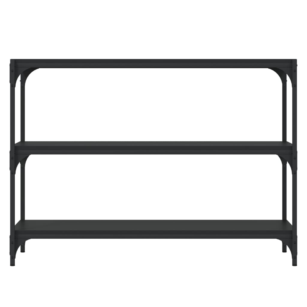 Βιβλιοθήκη Μαύρη 100x33x70,5 εκ. Επεξεργασμένο Ξύλο & Ατσάλι