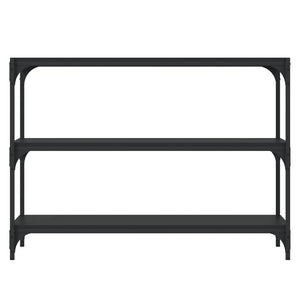 Βιβλιοθήκη Μαύρη 100x33x70,5 εκ. Επεξεργασμένο Ξύλο & Ατσάλι