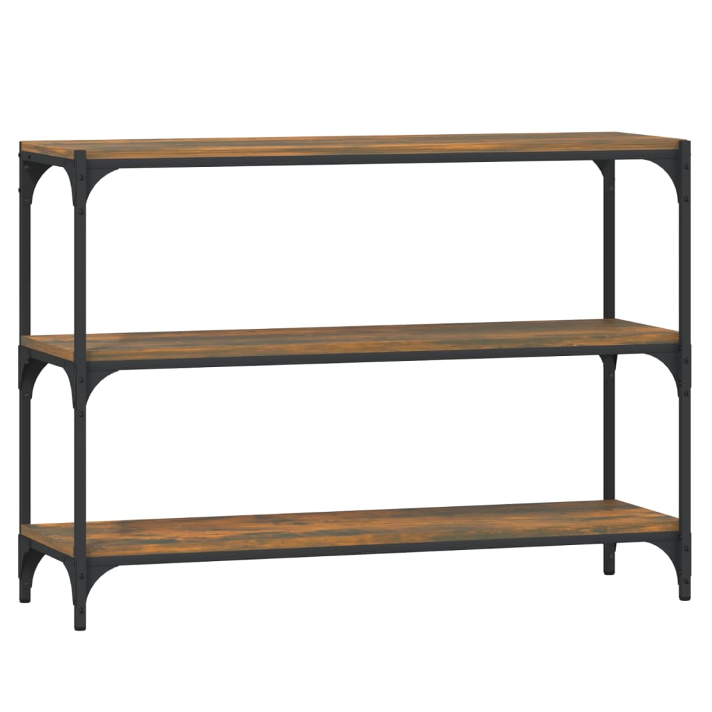 Βιβλιοθήκη Καπνιστή Δρυς 100x33x70,5 εκ. Επεξ. Ξύλο & Ατσάλι