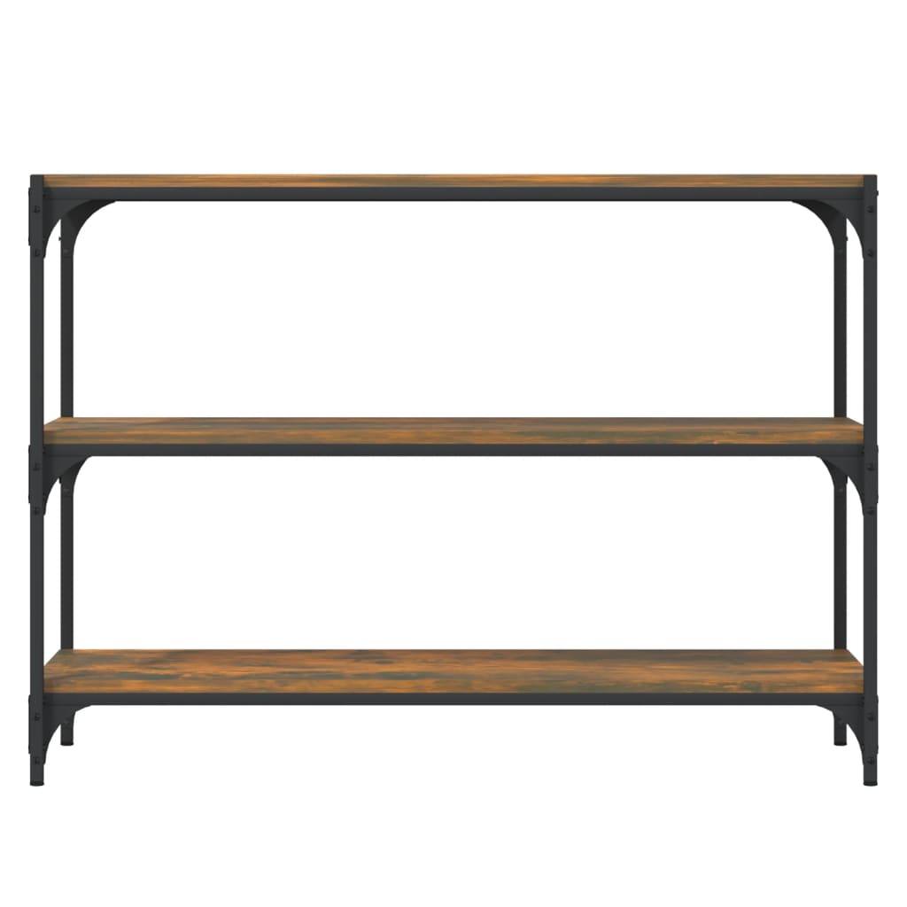 Βιβλιοθήκη Καπνιστή Δρυς 100x33x70,5 εκ. Επεξ. Ξύλο & Ατσάλι