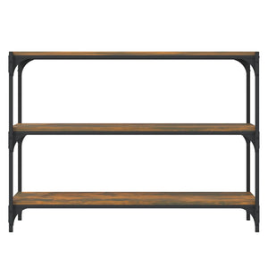 Βιβλιοθήκη Καπνιστή Δρυς 100x33x70,5 εκ. Επεξ. Ξύλο & Ατσάλι