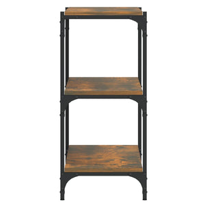 Βιβλιοθήκη Καπνιστή Δρυς 100x33x70,5 εκ. Επεξ. Ξύλο & Ατσάλι