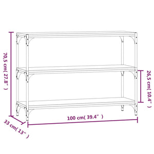 Βιβλιοθήκη Γκρι Sonoma 100 x 33 x 70,5 εκ. Επεξ. Ξύλο & Ατσάλι