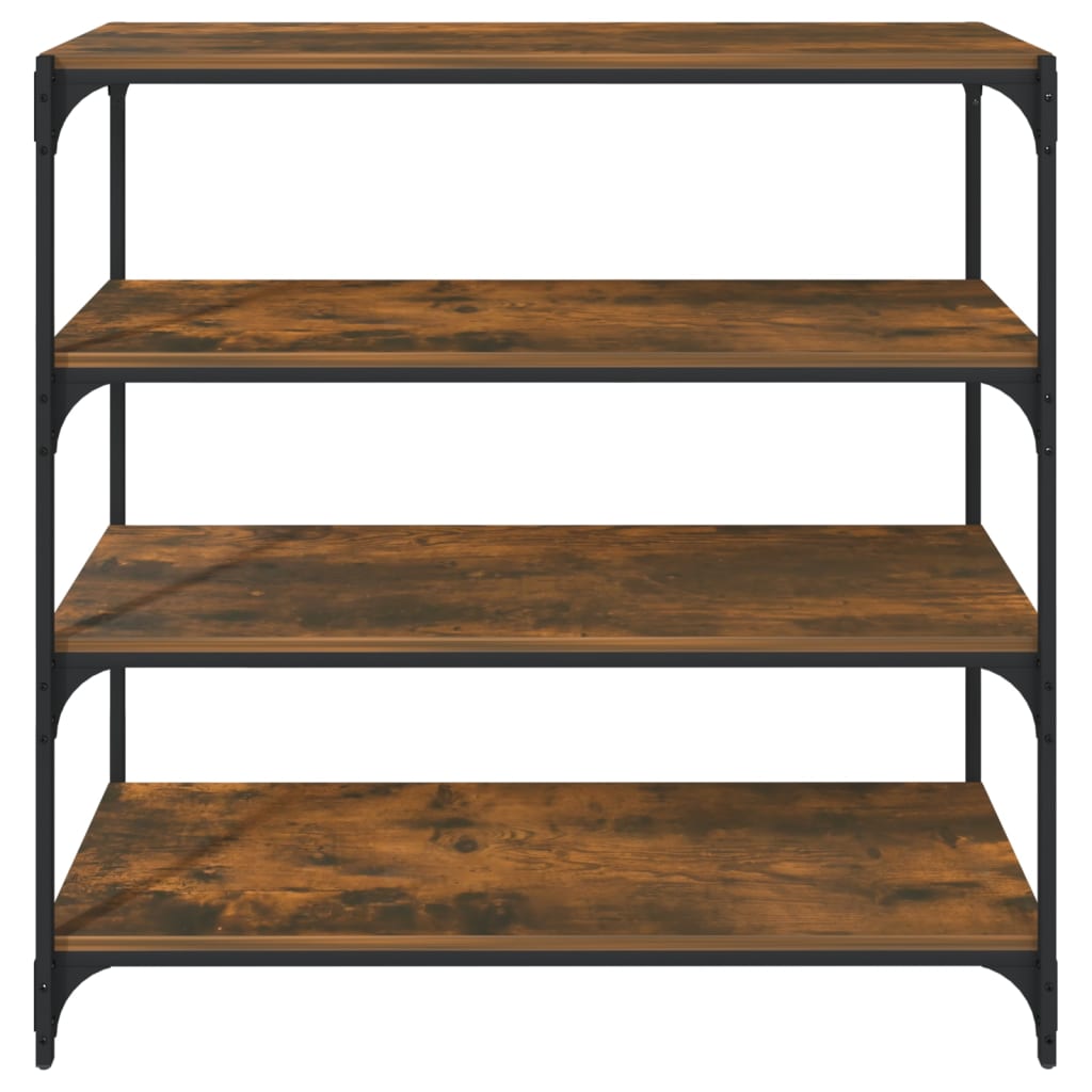 Βιβλιοθήκη Καπνιστή Δρυς 100 x 33 x 100 εκ. Επεξ. Ξύλο & Ατσάλι - Pakobazaar