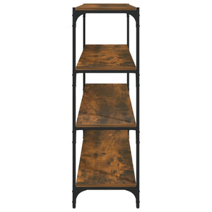 Βιβλιοθήκη Καπνιστή Δρυς 100 x 33 x 100 εκ. Επεξ. Ξύλο & Ατσάλι - Pakobazaar