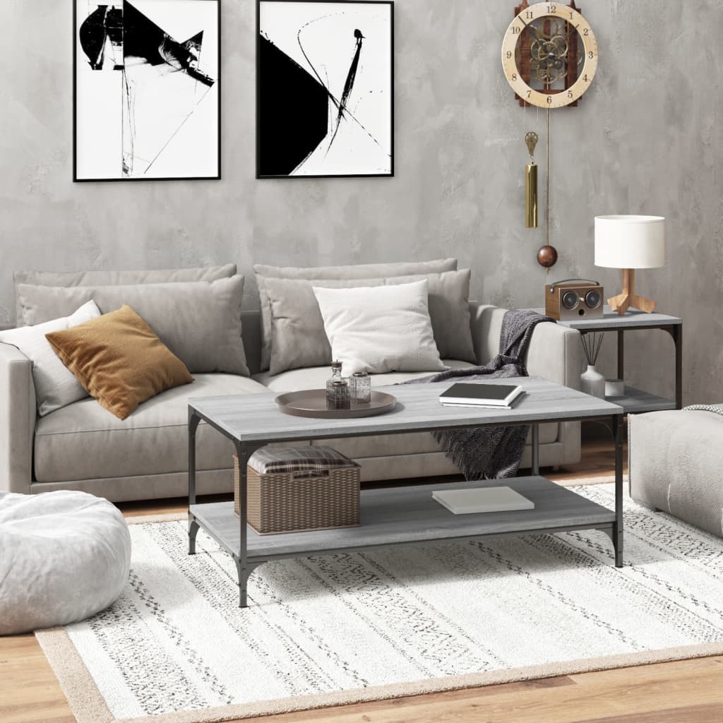 Τραπεζάκι Σαλονιού Γκρι Sonoma 80x50x40 εκ.Επεξεργασμένο Ξύλο - Pakobazaar