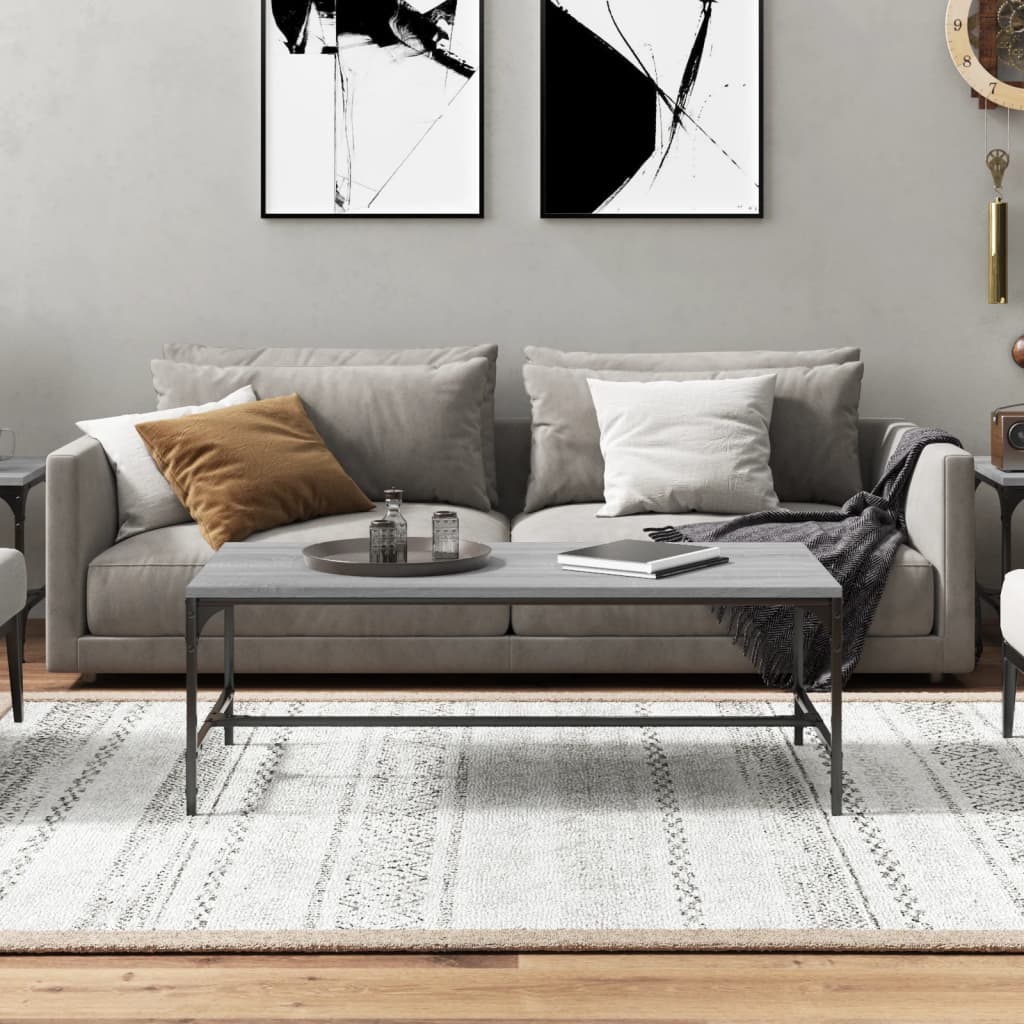 Τραπεζάκι Σαλονιού Γκρι Sonoma 80x50x35 εκ.Επεξεργασμένο Ξύλο
