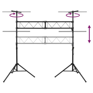 Βάση Φωτισμού Μαύρη 338 x 115 x (180-300) εκ. Ατσάλινη