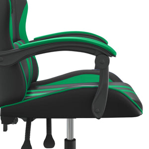 Καρέκλα Gaming Περιστρεφόμενη Μαύρη/Πράσινη από Συνθετικό Δέρμα