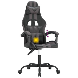 Καρέκλα Gaming Περιστρεφόμενη Μαύρη/Γκρι από Συνθετικό Δέρμα