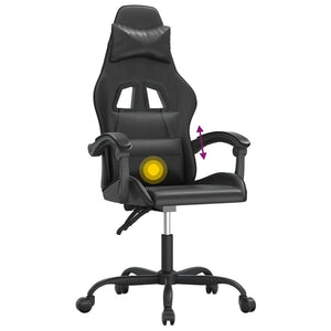Καρέκλα Gaming Περιστρεφόμενη Μαύρη από Συνθετικό Δέρμα