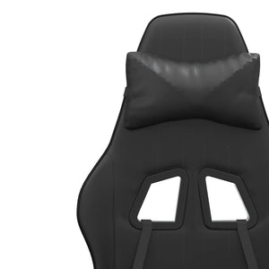 Καρέκλα Gaming Περιστρ. Υποπόδιο Μαύρο Συνθετικό Δέρμα