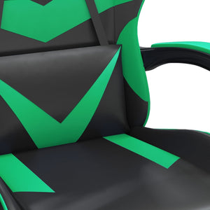 Καρέκλα Gaming Περιστρεφόμενη Μαύρη/Πράσινη από Συνθετικό Δέρμα