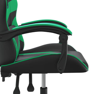 Καρέκλα Gaming Περιστρεφόμενη Μαύρη/Πράσινη από Συνθετικό Δέρμα