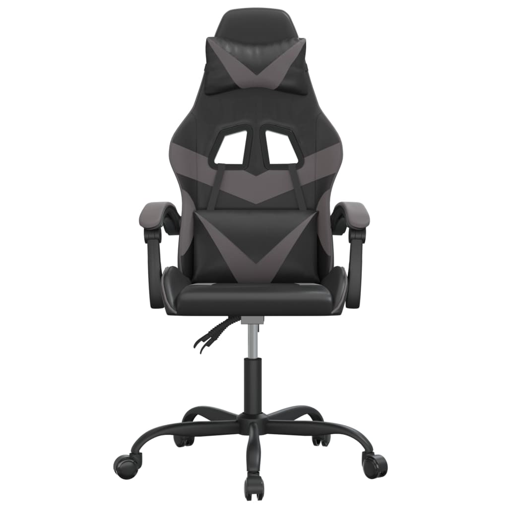 Καρέκλα Gaming Περιστρεφόμενη Μαύρη/Γκρι από Συνθετικό Δέρμα
