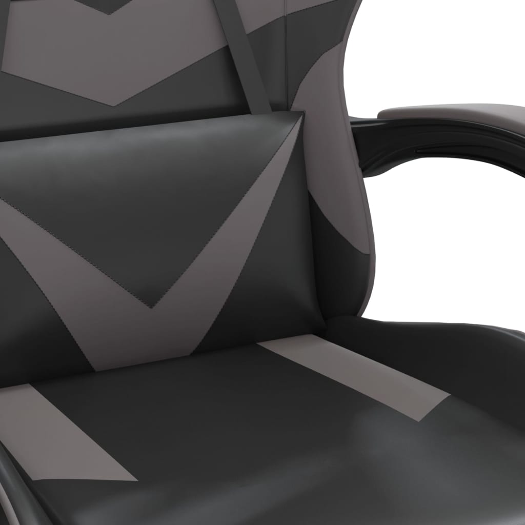 Καρέκλα Gaming Περιστρεφόμενη Μαύρη/Γκρι από Συνθετικό Δέρμα