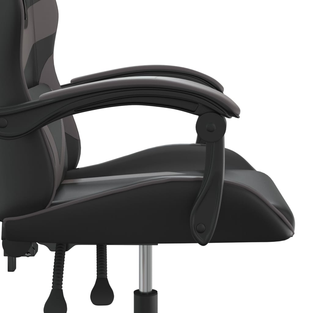 Καρέκλα Gaming Περιστρεφόμενη Μαύρη/Γκρι από Συνθετικό Δέρμα