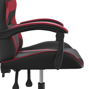 Καρέκλα Gaming Περιστρεφόμενη Μαύρη/Μπορντό από Συνθετικό Δέρμα