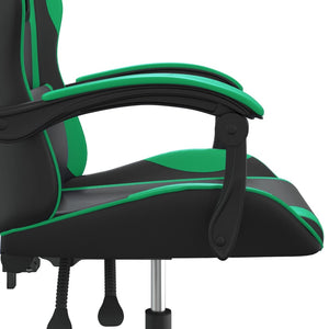 Καρέκλα Gaming Περιστρεφόμενη Μαύρη/Πράσινη από Συνθετικό Δέρμα