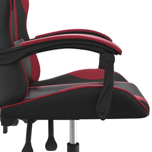 Καρέκλα Gaming Περιστρεφόμενη Μαύρη/Μπορντό από Συνθετικό Δέρμα