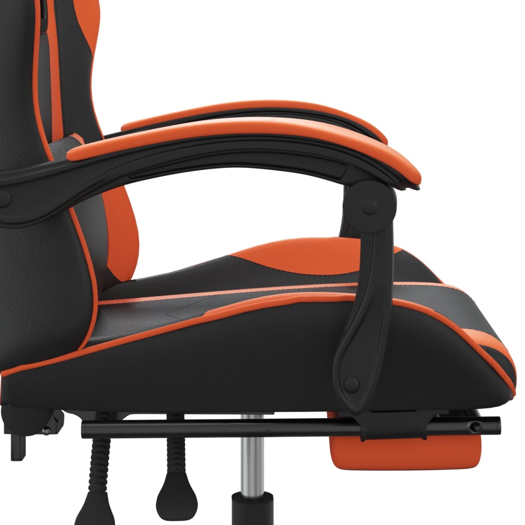 Καρέκλα Gaming Περιστρ.Υποπόδιο Μαύρο&Πορτοκαλί Συνθετικό Δέρμα