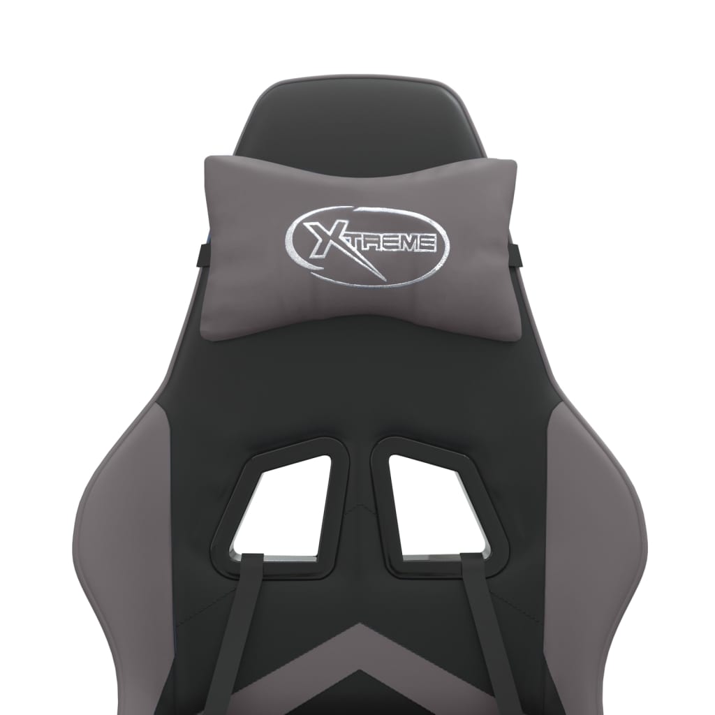 Καρέκλα Gaming Περιστρεφόμενη Μαύρη/Γκρι από Συνθετικό Δέρμα