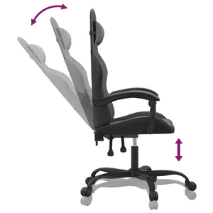 Καρέκλα Gaming Περιστρεφόμενη Μαύρη/Γκρι από Συνθετικό Δέρμα