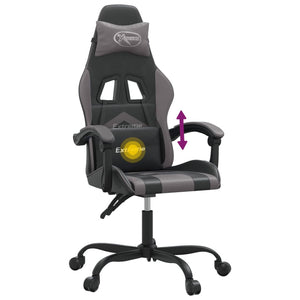 Καρέκλα Gaming Περιστρεφόμενη Μαύρη/Γκρι από Συνθετικό Δέρμα