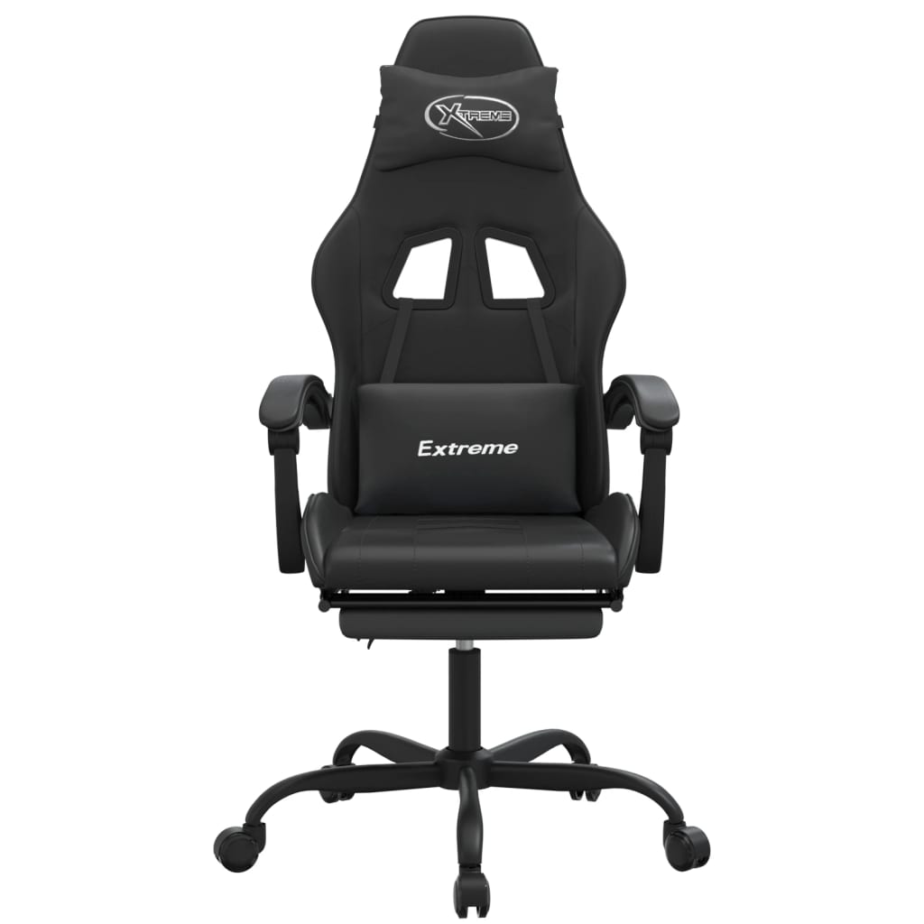 Καρέκλα Gaming Περιστρ. Υποπόδιο Μαύρο Συνθετικό Δέρμα - Pakobazaar