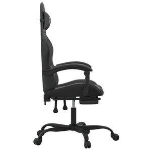 Καρέκλα Gaming Περιστρ. Υποπόδιο Μαύρο Συνθετικό Δέρμα - Pakobazaar