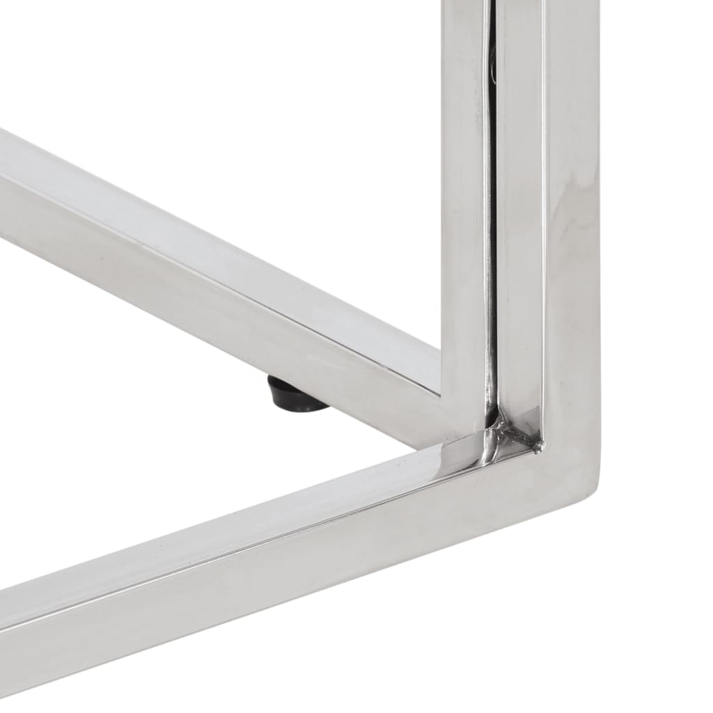 Τραπεζάκι Σαλονιού Ασημί Ανοξείδωτο Ατσάλι & Ξύλο Sleeper