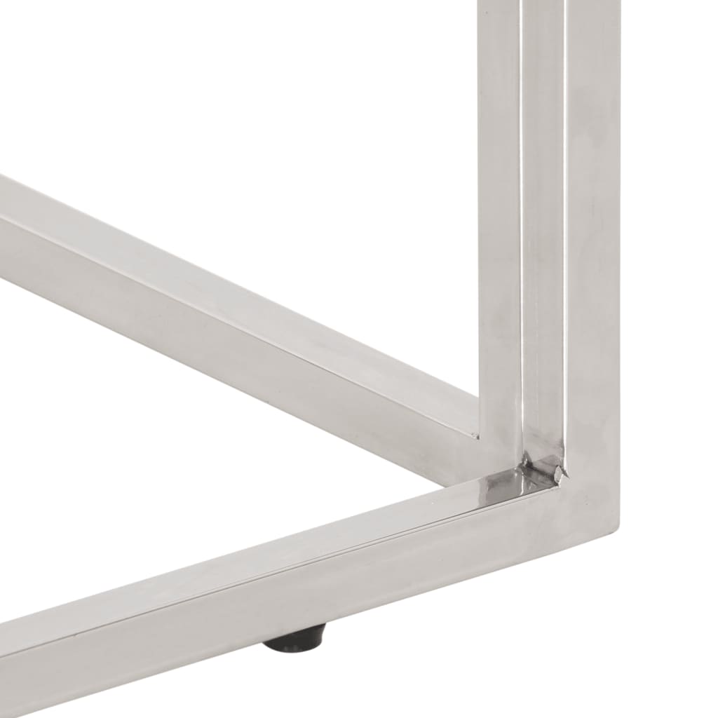 Κονσόλα Σαλονιού Ασημί Ανοξείδωτο Ατσάλι & Ξύλο Sleeper