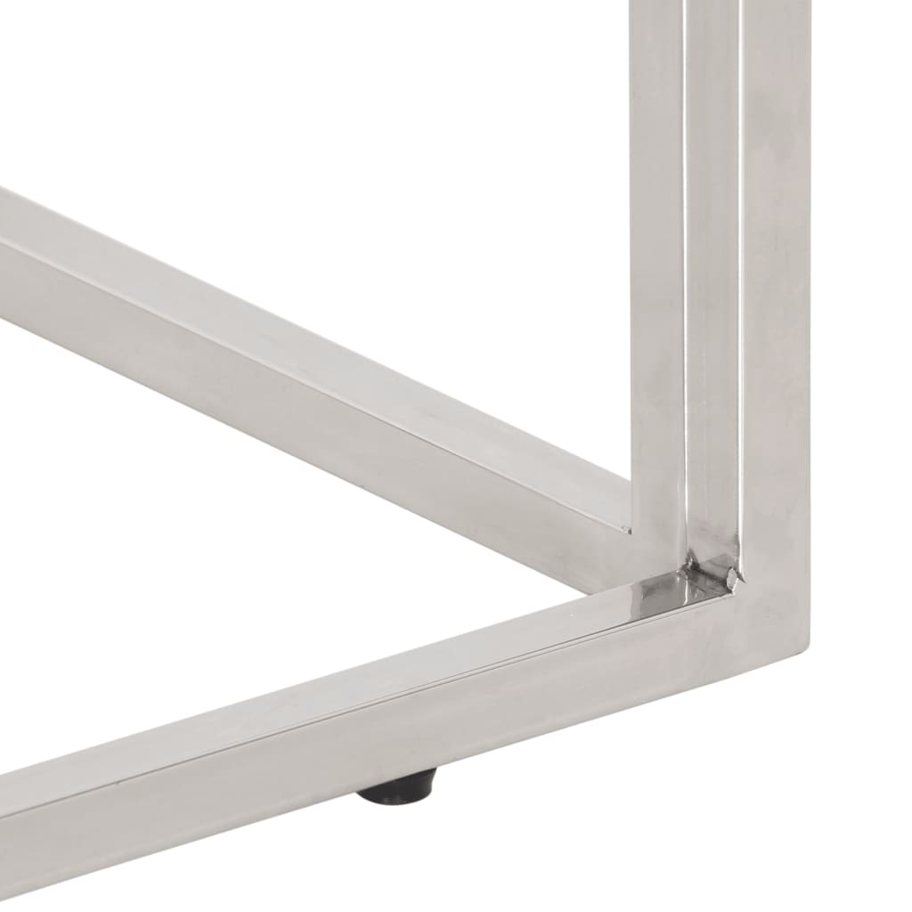 Κονσόλα Σαλονιού Ασημί Ανοξείδωτο Ατσάλι & Ξύλο Sleeper