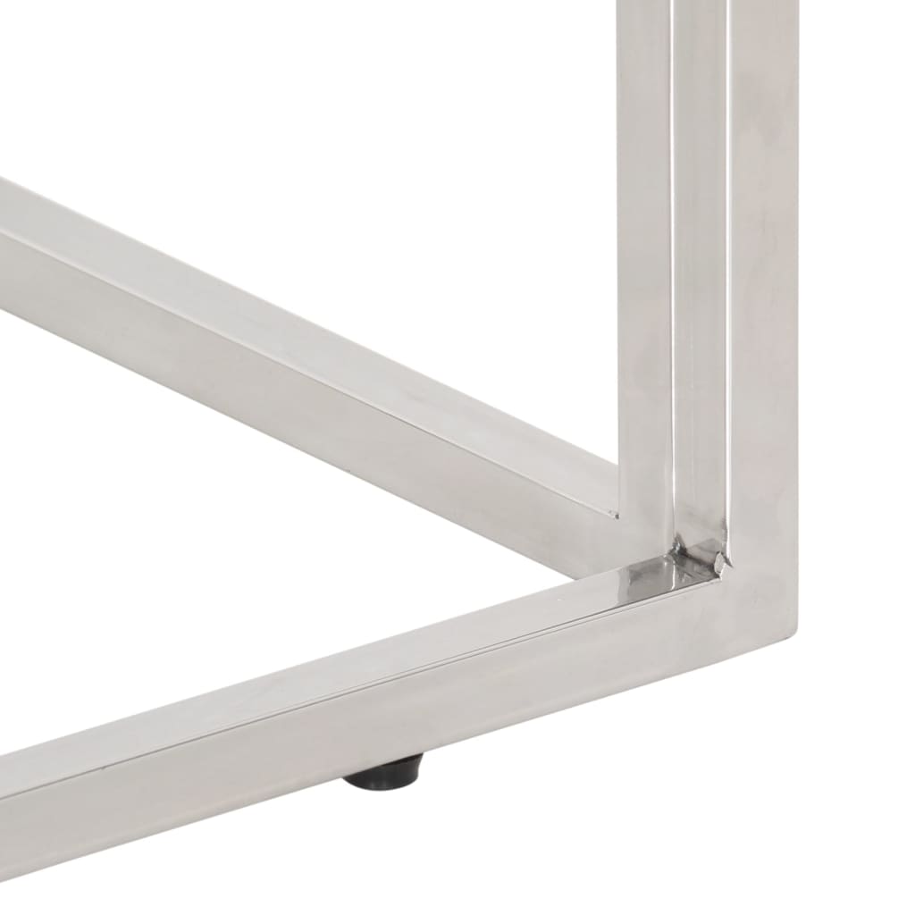 Κονσόλα Σαλονιού Ασημί Ανοξείδωτο Ατσάλι & Ξύλο Sleeper