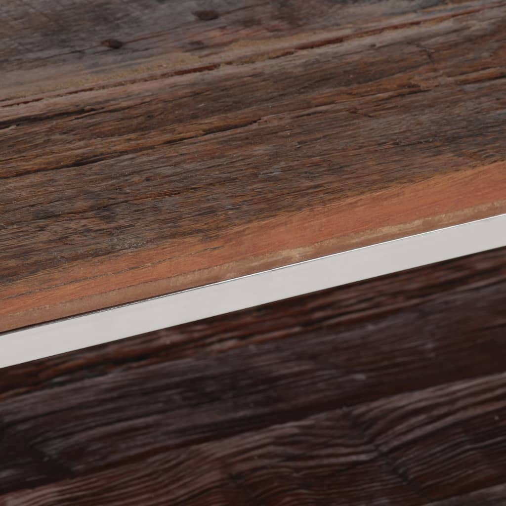 Τραπεζάκι Σαλονιού Ασημί Ανοξείδωτο Ατσάλι & Ξύλο Sleeper - Pakobazaar