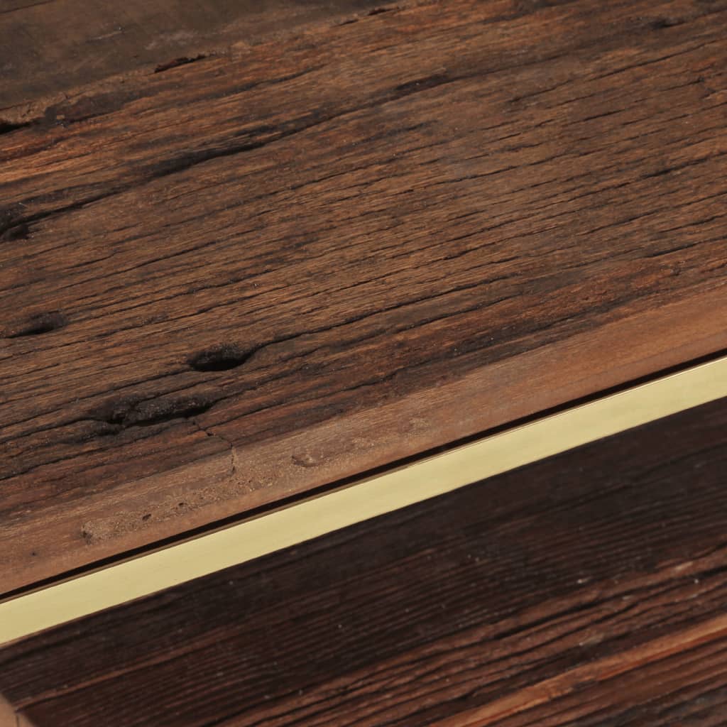 Τραπεζάκι Σαλονιού Χρυσό Ανοξείδωτο Ατσάλι & Ξύλο Sleeper