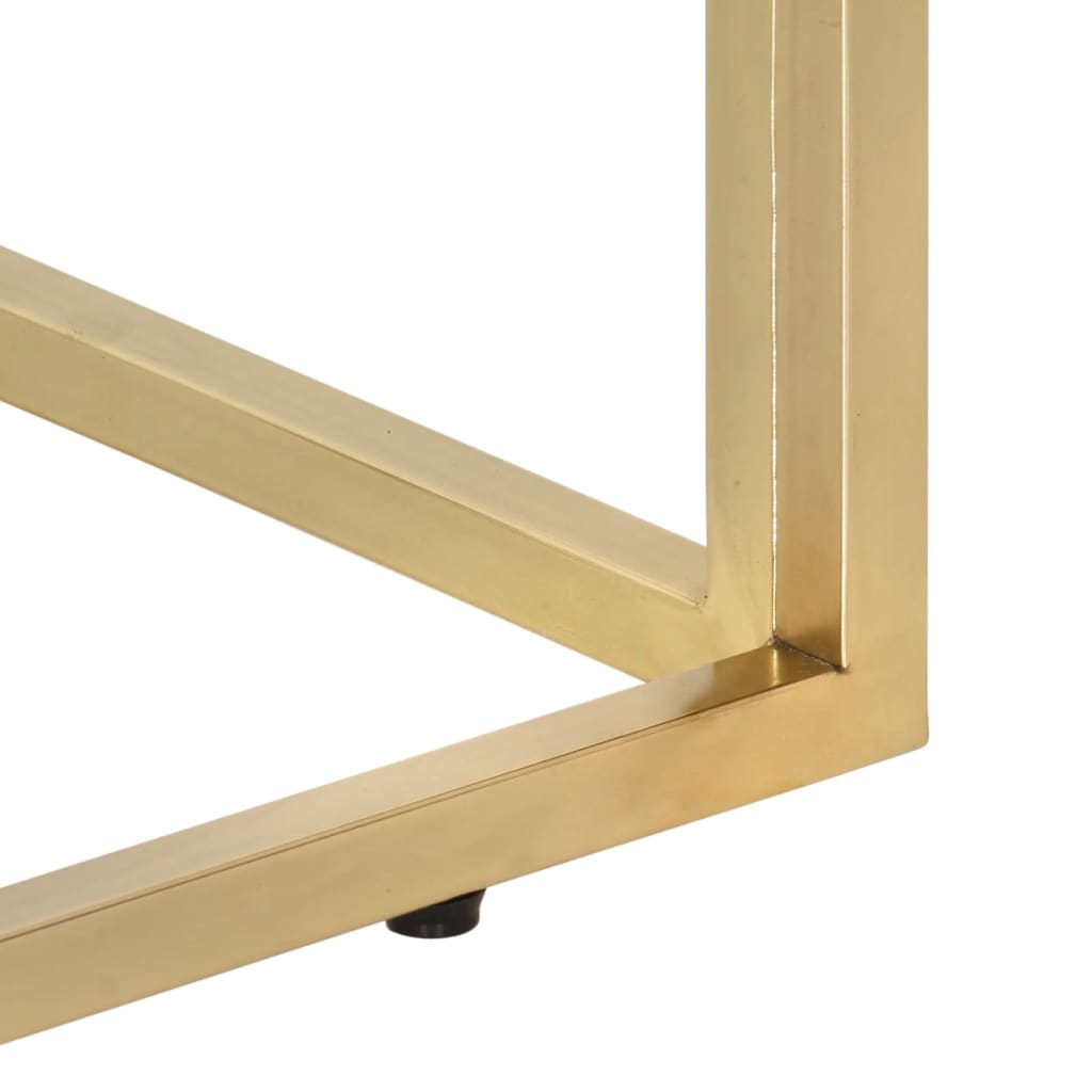 Τραπεζάκι Σαλονιού Χρυσό Ανοξείδωτο Ατσάλι & Ξύλο Sleeper