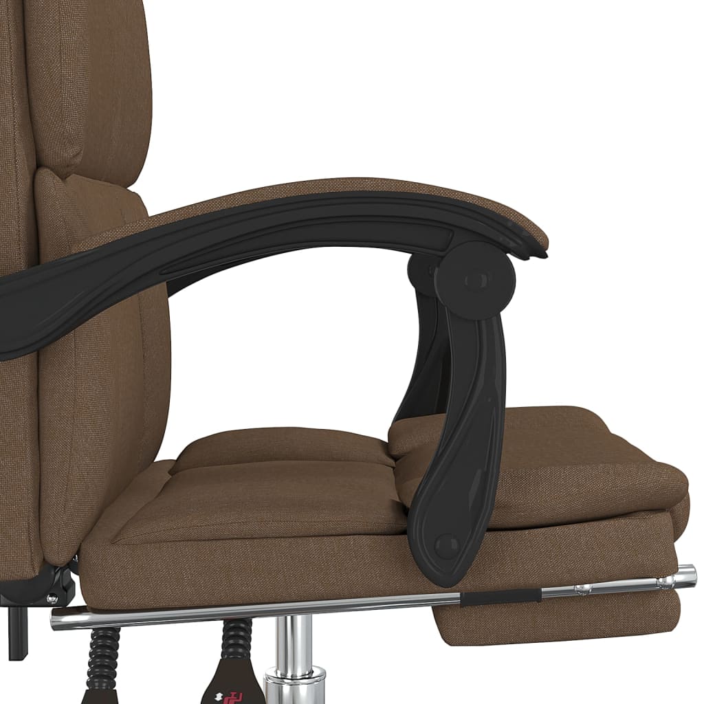 Καρέκλα Γραφείου Ανακλινόμενη Καφέ Υφασμάτινη - Pakobazaar