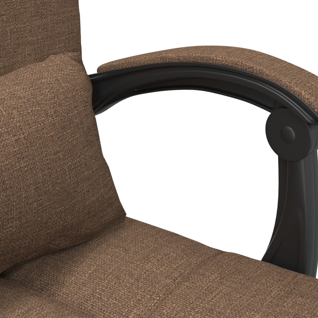 Καρέκλα Γραφείου Μασάζ Ανακλινόμενη Καφέ Υφασμάτινη