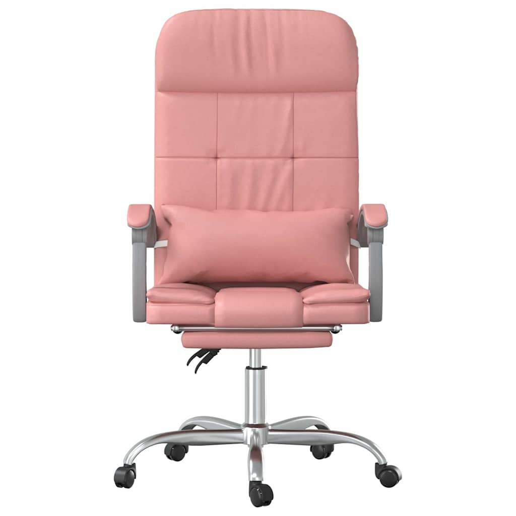 Πολυθρόνα Γραφείου Μασάζ Ανακλινόμενη Ροζ από Συνθετικό Δέρμα