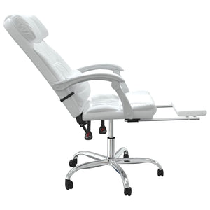Πολυθρόνα Γραφείου Μασάζ Ανακλινόμενη Λευκό από Συνθετικό Δέρμα