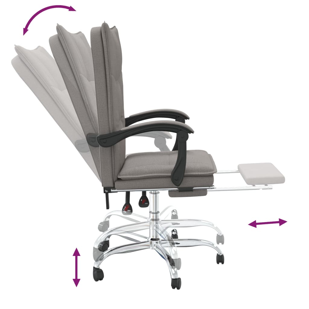 Καρέκλα Γραφείου Ανακλινόμενη Taupe Υφασμάτινη