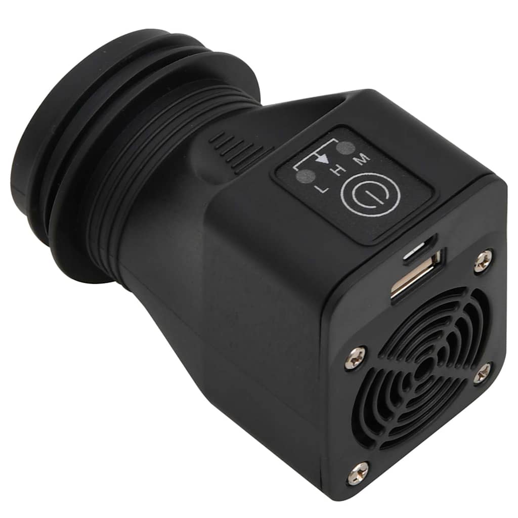 Ξυλόσομπα με Ανεμιστήρα USB Ασημί 35,5x26x28 εκ. Ανοξ. Ατσάλι