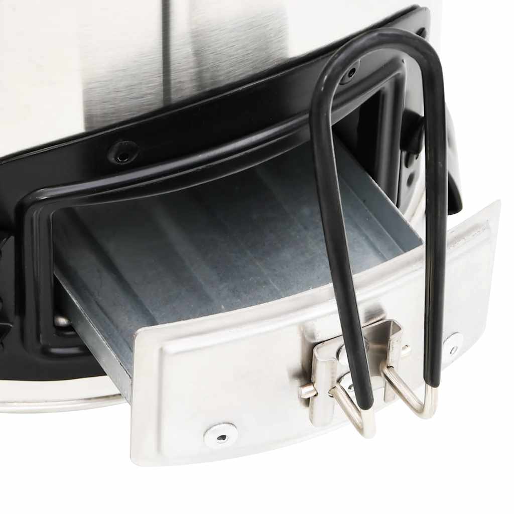 Ξυλόσομπα με Ανεμιστήρα USB Ασημί 35,5x26x28 εκ. Ανοξ. Ατσάλι