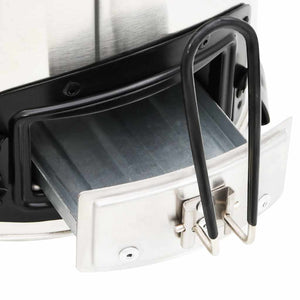 Ξυλόσομπα με Ανεμιστήρα USB Ασημί 35,5x26x28 εκ. Ανοξ. Ατσάλι