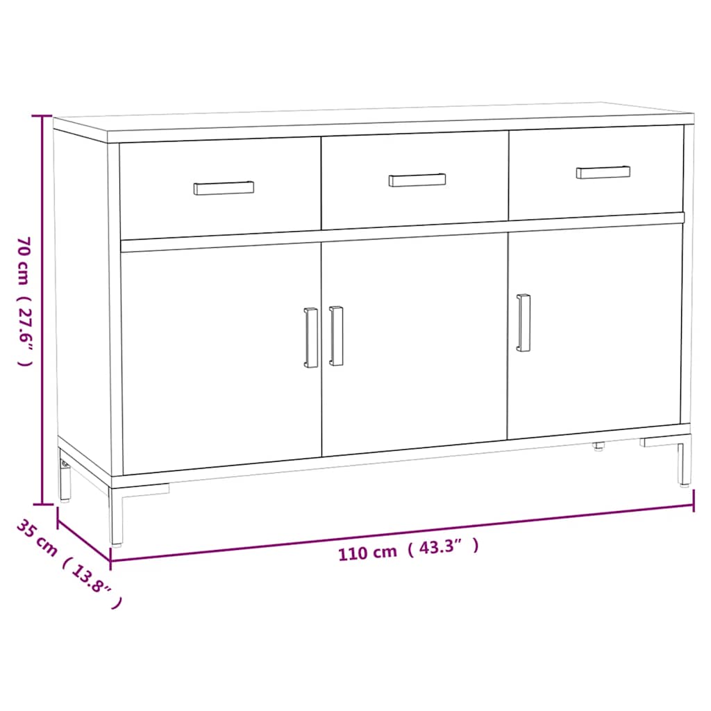 Ντουλάπι Καφέ 110 x 35 x 70 εκ. από Μασίφ Ξύλο Πεύκου