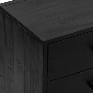 Ντουλάπι Μαύρο 110 x 35 x 70 εκ. από Μασίφ Ξύλο Πεύκου