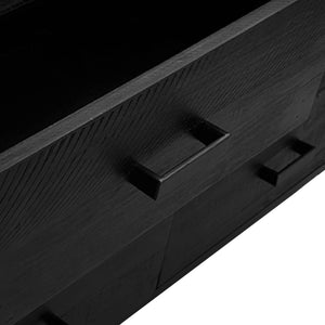 Ντουλάπι Μαύρο 110 x 35 x 70 εκ. από Μασίφ Ξύλο Πεύκου