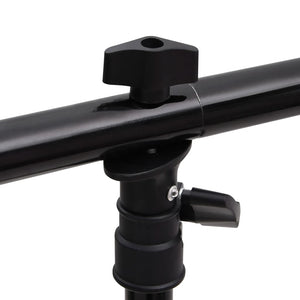 Βάση Φόντου σε Σχήμα Τ Μαύρη 201x60x(70-200) εκ. - PAKOBAZAAR