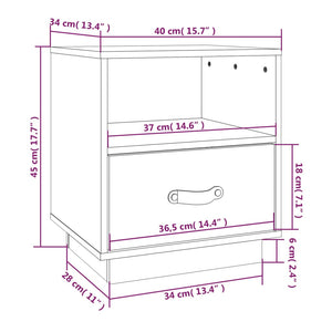 Κομοδίνα 2 τεμ. 40 x 34 x 45 εκ. από Μασίφ Ξύλο Πεύκου - Pakobazaar
